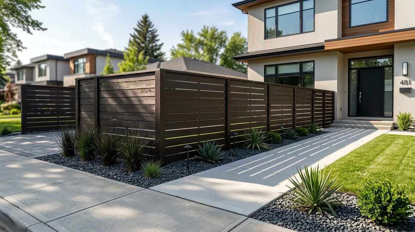 Black Metal Fence With Clean Lines